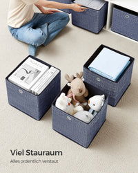 Opvouwbare Opbergkubussen van Non-woven Stof met Handvat, Set van 6