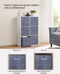 Opvouwbare Opbergkubussen van Non-woven Stof met Handvat, Set van 6