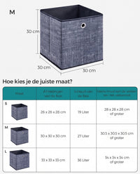 Opvouwbare Opbergkubussen van Non-woven Stof met Handvat, Set van 6