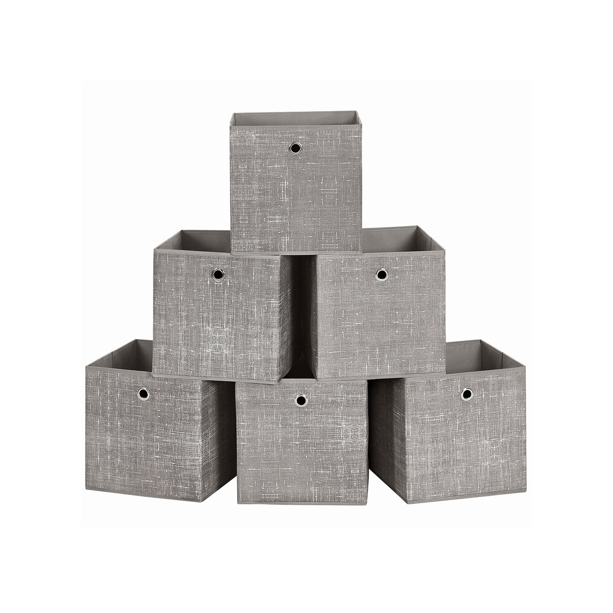 Opvouwbare Opbergkubussen van Non-woven Stof met Handvat, Set van 6