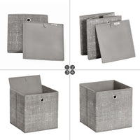 Opvouwbare Opbergkubussen van Non-woven Stof met Handvat, Set van 6