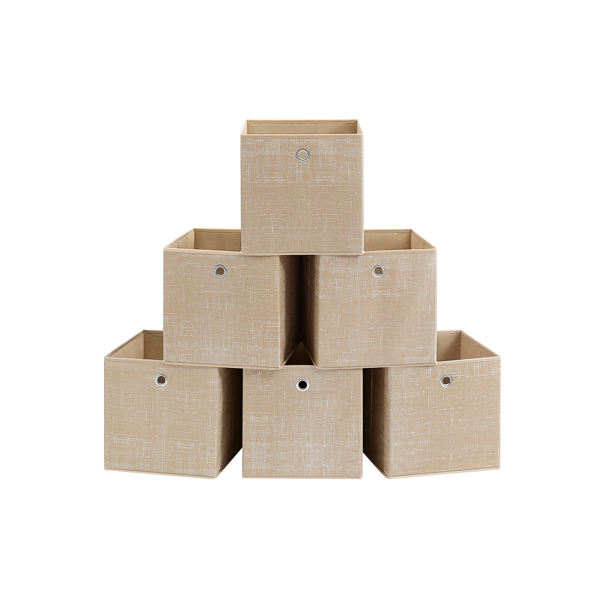 Opvouwbare Opbergkubussen van Non-woven Stof met Handvat, Set van 6