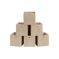Opvouwbare Opbergkubussen van Non-woven Stof met Handvat, Set van 6