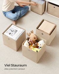 Opvouwbare Opbergkubussen van Non-woven Stof met Handvat, Set van 6