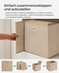 Opvouwbare Opbergkubussen van Non-woven Stof met Handvat, Set van 6