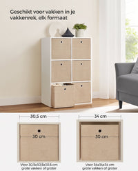 Opvouwbare Opbergkubussen van Non-woven Stof met Handvat, Set van 6