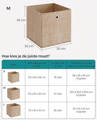 Opvouwbare Opbergkubussen van Non-woven Stof met Handvat, Set van 6