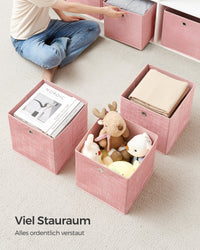 Opvouwbare Opbergkubussen van Non-woven Stof met Handvat, Set van 6
