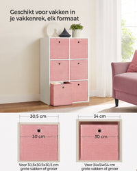 Opvouwbare Opbergkubussen van Non-woven Stof met Handvat, Set van 6