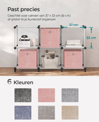 Opvouwbare Opbergkubussen van Non-woven Stof met Handvat, Set van 6
