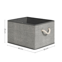 Stoffen Opbergdozen in Linnenlook met Katoenen Handvatten, Set van 3