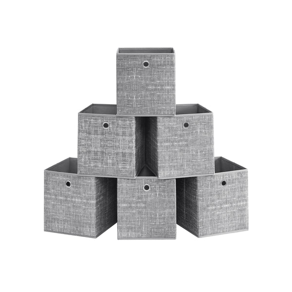 Opbergdozen van Vliesstof voor Kubusplank, Set van 6, 26 x 26 x 28 cm