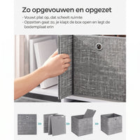 Opbergdozen van Vliesstof voor Kubusplank, Set van 6, 26 x 26 x 28 cm