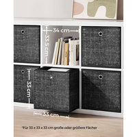Opvouwbare Opbergkubussen van Non-woven Stof met Handvat, Set van 6