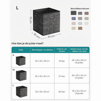 Opvouwbare Opbergkubussen van Non-woven Stof met Handvat, Set van 6