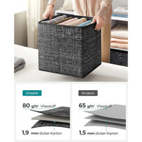 Opvouwbare Opbergkubussen van Non-woven Stof met Handvat, Set van 6