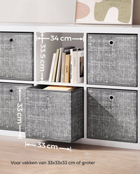 Opvouwbare Opbergkubussen van Non-woven Stof met Handvat, Set van 6