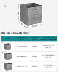 Opvouwbare Opbergkubussen van Non-woven Stof met Handvat, Set van 6