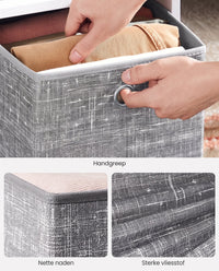 Opvouwbare Opbergkubussen van Non-woven Stof met Handvat, Set van 6