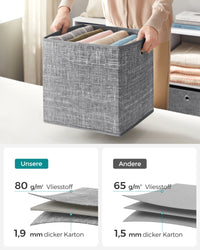 Opvouwbare Opbergkubussen van Non-woven Stof met Handvat, Set van 6
