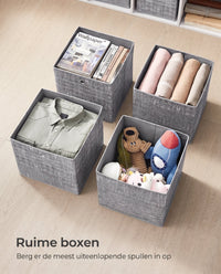 Opvouwbare Opbergkubussen van Non-woven Stof met Handvat, Set van 6