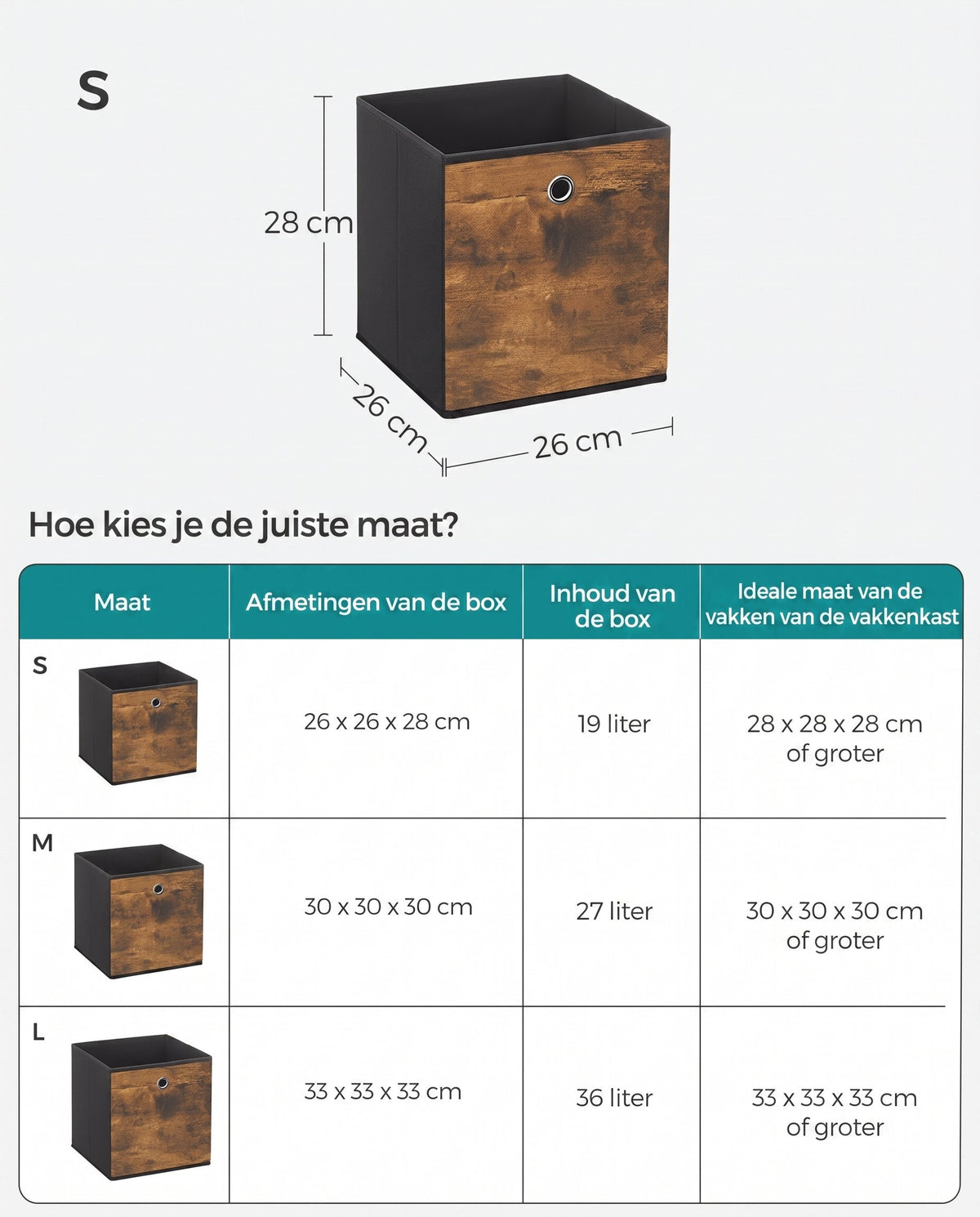 Opvouwbare Opbergdozen voor Kubusplank met Handvat, Set van 6