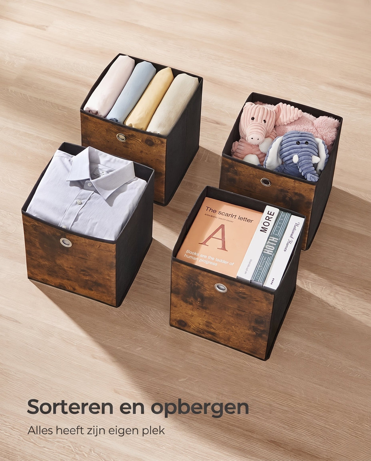 Opvouwbare Opbergdozen voor Kubusplank met Handvat, Set van 6