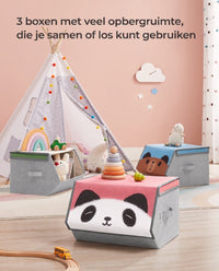 Opbergdozen Set van 3 met Magnetisch Deksel en Dierenmotief, Opvouwbaar