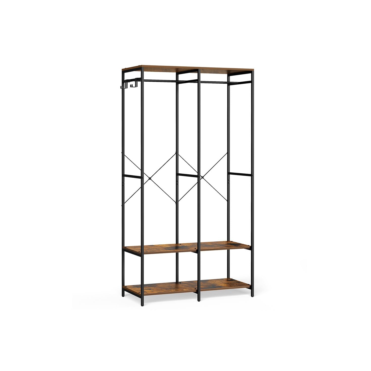 Open Kledingkast met Kledingroede en Afneembare Haken, 40x141x180 cm