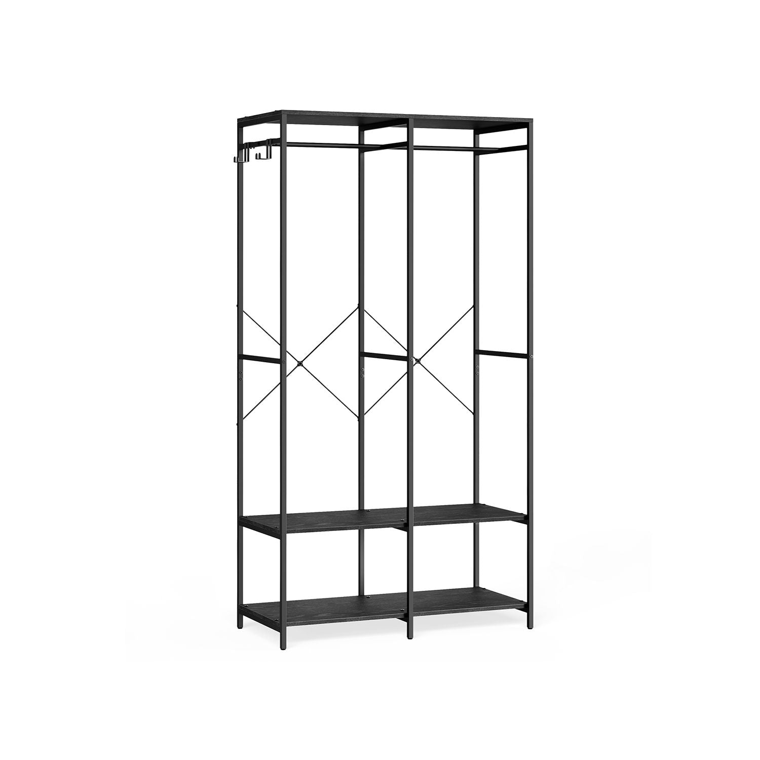 Open Kledingkast met Kledingroede en Afneembare Haken, 40x141x180 cm
