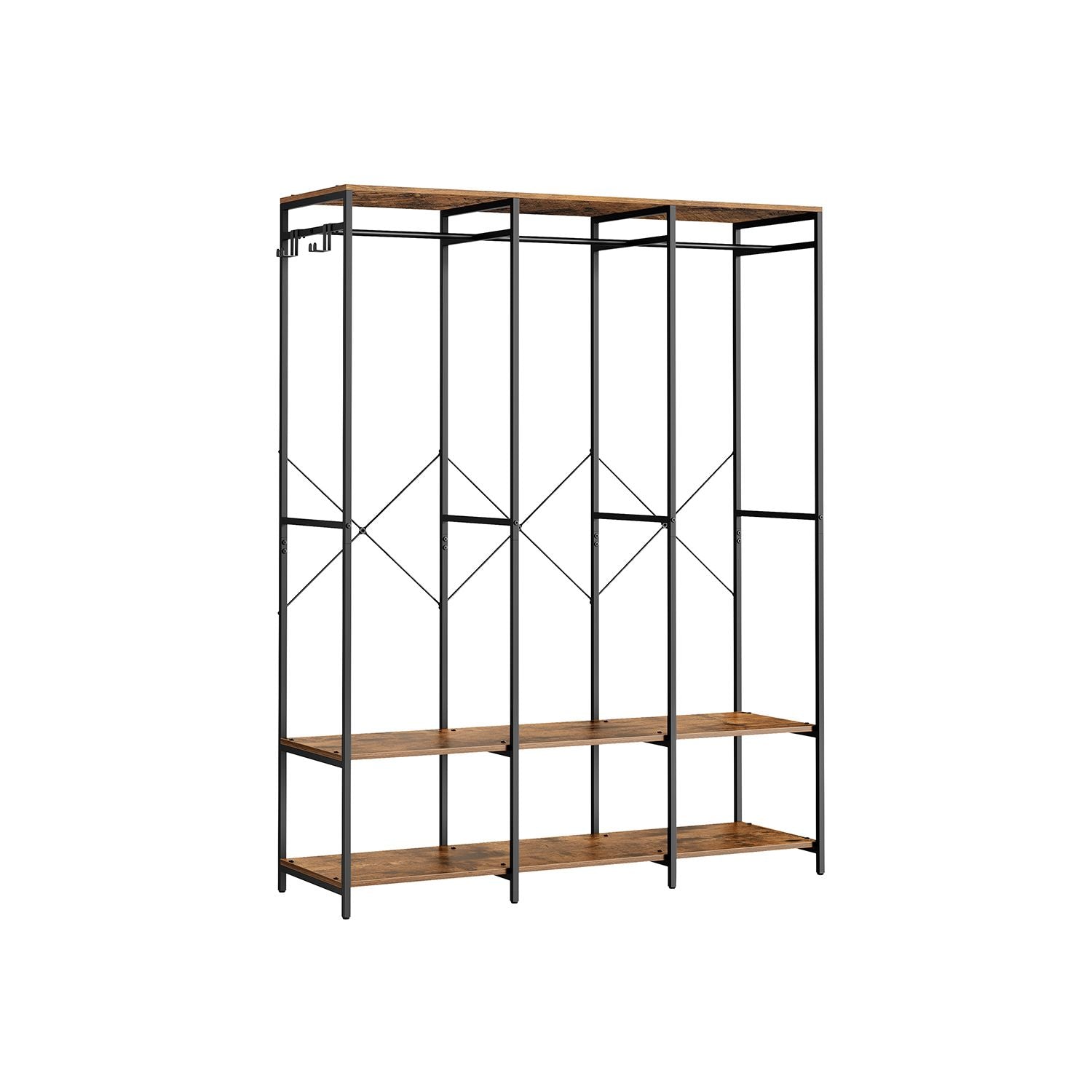 Open Kledingkast met Kledingroede en Afneembare Haken, 40x141x180 cm
