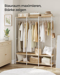 Open Kledingkast met Kledingroede en Afneembare Haken, 40x141x180 cm