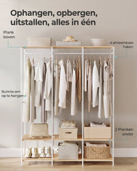Open Kledingkast met Kledingroede, Planken en Afneembare Haken