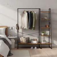 Open Kledingrek 5 Niveaus met Schoenenrek en 6 S-haken, 45 x 120 x 160 cm