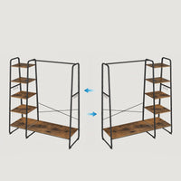 Open Kledingrek 5 Niveaus met Schoenenrek en 6 S-haken, 45 x 120 x 160 cm