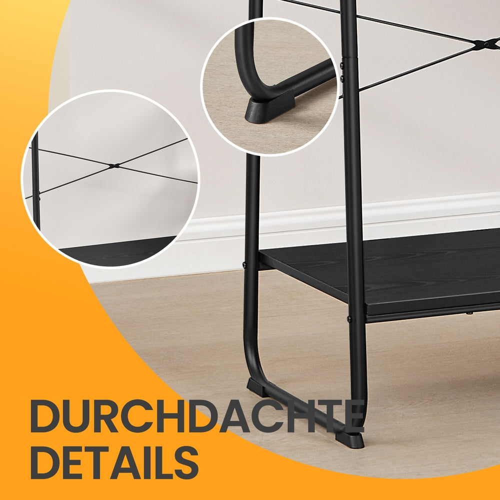 Open Kledingrek 5 Niveaus met Schoenenrek en 6 S-haken, 45 x 120 x 160 cm