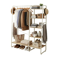 Open Kledingrek 5 Niveaus met Schoenenrek en 6 S-haken, 45 x 120 x 160 cm