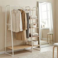 Open Kledingrek 5 Niveaus met Schoenenrek en 6 S-haken, 45 x 120 x 160 cm