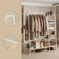 Open Kledingrek 5 Niveaus met Schoenenrek en 6 S-haken, 45 x 120 x 160 cm