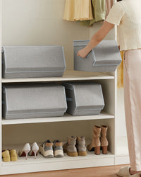 Stapelbare Opbergdozen met Deksel en Magneetsluiting, Set van 4