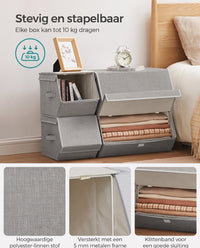 Stapelbare Opbergdozen met Deksel en Magneetsluiting, Set van 4