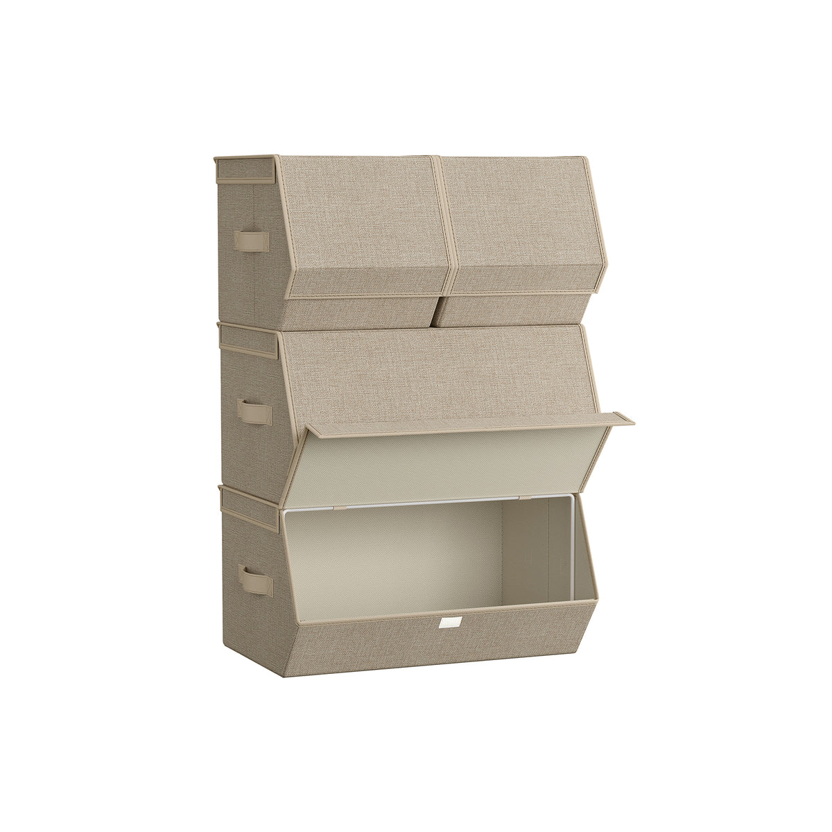 Stapelbare Opbergdozen met Deksel en Magneetsluiting, Set van 4