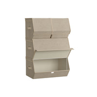 Stapelbare Opbergdozen met Deksel en Magneetsluiting, Set van 4