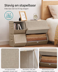 Stapelbare Opbergdozen met Deksel en Magneetsluiting, Set van 4