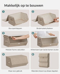 Stapelbare Opbergdozen met Deksel en Magneetsluiting, Set van 4