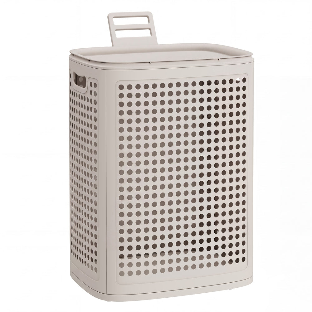 Smalle Wasmand met Deksel van Kunststof, 75 L