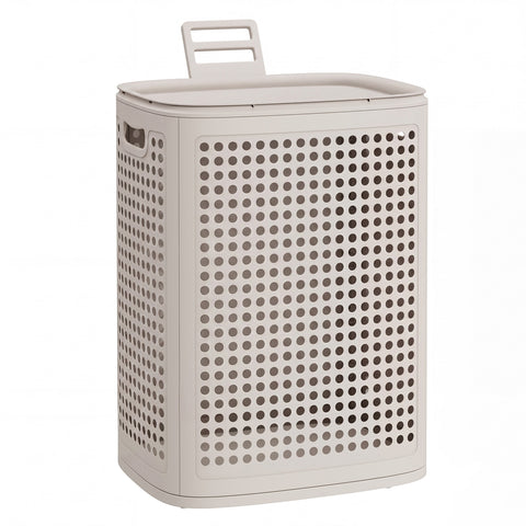 Smalle Wasmand met Deksel van Kunststof, 75 L