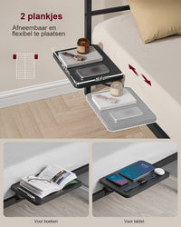 Metalen Bedframe met Hoofdbord en Opbergplanken 140 x 200 cm