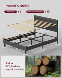 Bedframe met Verstelbaar Gestoffeerd Hoofdbord en Metalen Frame, Leigrijs