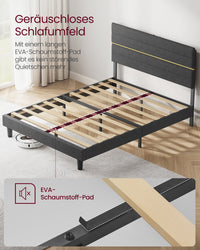Bedframe met Verstelbaar Gestoffeerd Hoofdbord en Metalen Frame, Leigrijs